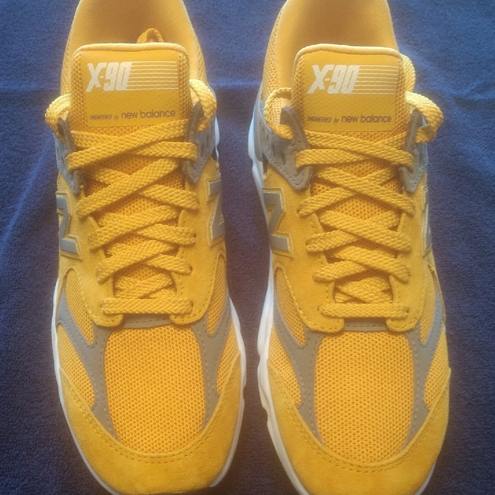 New Balance Men's Vibrant Yellow and Gray Sneakers